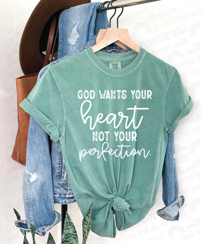 RTS - GOD WANTS YOUR HEART - ADULT SCREEN PRINT FAITH BASED TRANSFER