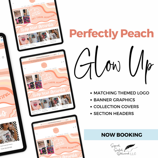 PERFECTLY PEACH SHOPIFY WEBSITE GLOW UP