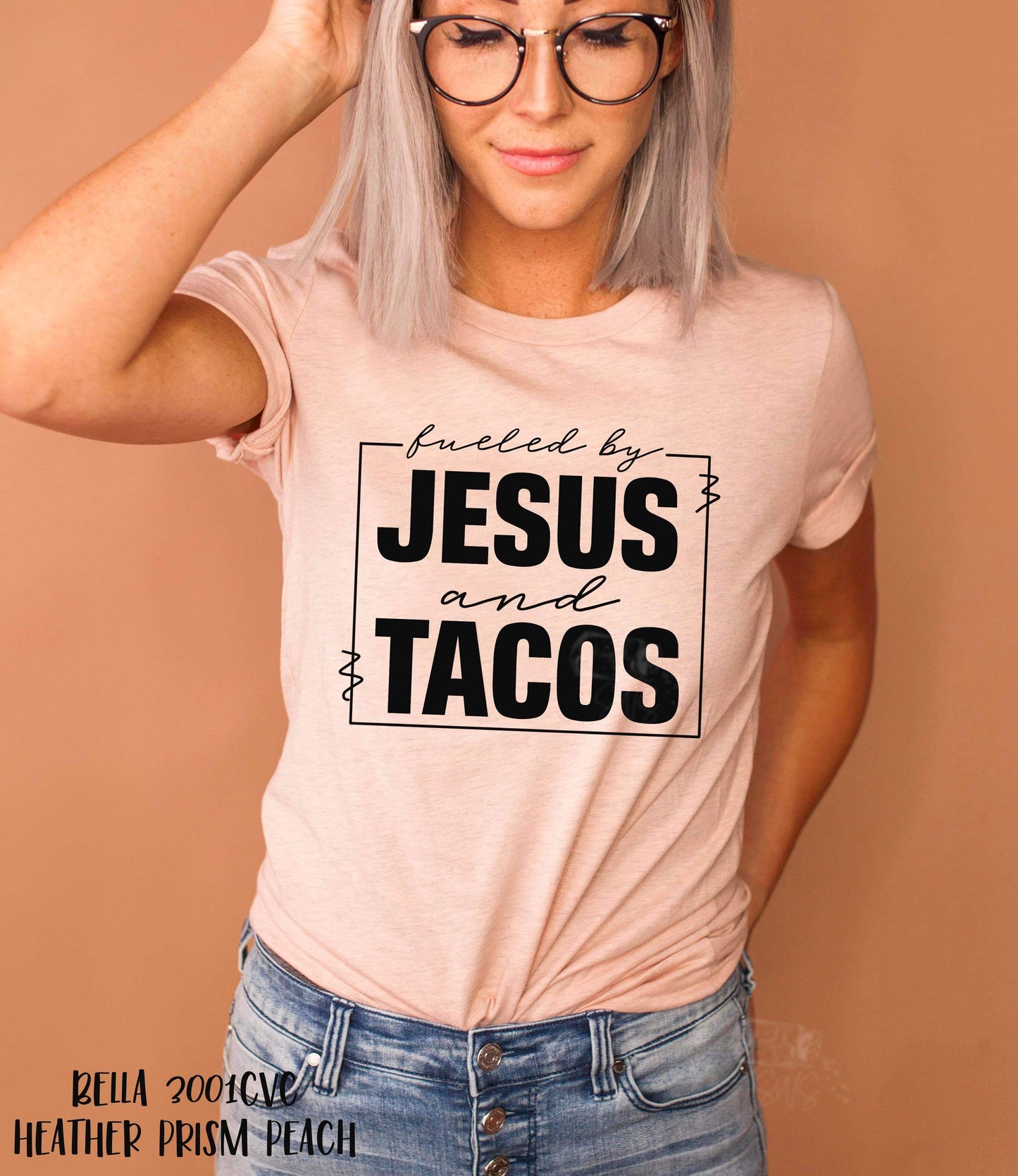 RTS - JESUS AND TACOS  - ADULT SCREEN PRINT FAITH BASED TRANSFER