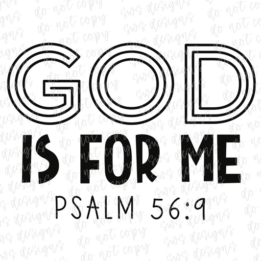 God is For Me PNG Digital Download