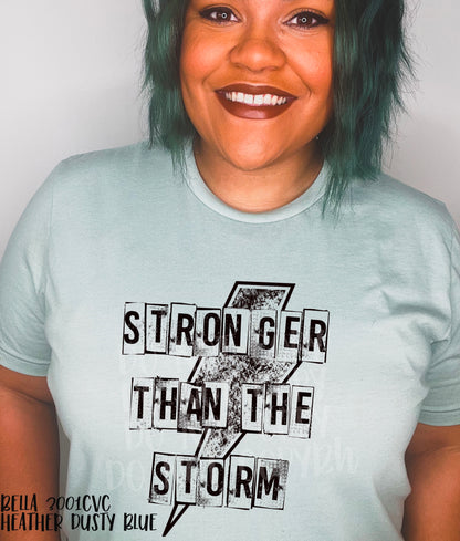 RTS -  STRONGER THAN THE STORM - ADULT SCREEN PRINT FAITH BASED TRANSFER