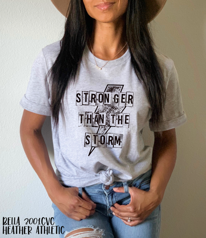 RTS -  STRONGER THAN THE STORM - ADULT SCREEN PRINT FAITH BASED TRANSFER