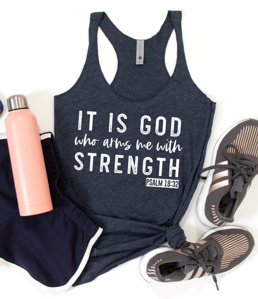 RTS- It Is God Who Arms Me With Strength Single Color Transfer