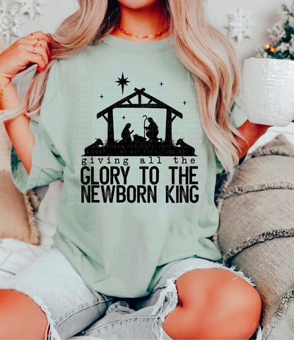 RTS -  GLORY TO NEWBORN KING - ADULT SCREEN PRINT FAITH BASED TRANSFER