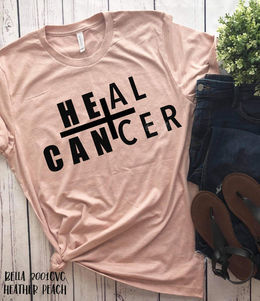 RTS -  HE CAN HEAL CANCER - ADULT SCREEN PRINT FAITH BASED TRANSFER