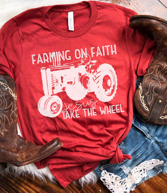 RTS - FARMING ON FAITH  - ADULT SCREEN PRINT FAITH BASED TRANSFER