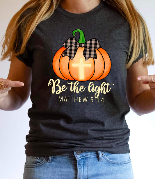 Be The Light Pumpkin Bow Adult Transfer